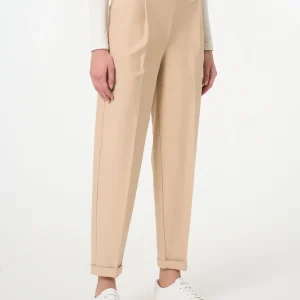 Pantalone a carota con tasche e pinces in Compact - Irish Cream