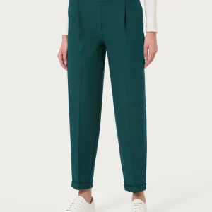 Pantalone a carota con tasche e pinces in Compact - Rain Forest