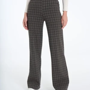 Pantalone a palazzo con tasche in tessuto Eco Jacquard - FANT.PINE BARK