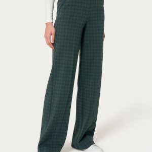 Pantalone a palazzo con tasche in tessuto Eco Jacquard - Fant. Rain Forest