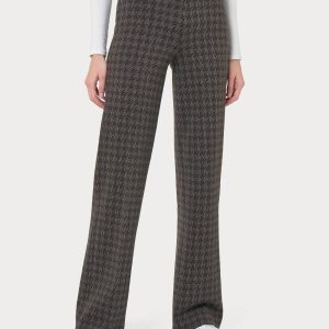 Pantalone ampio con pied de poule in Eco Jacquard - Fant. Pine Bark