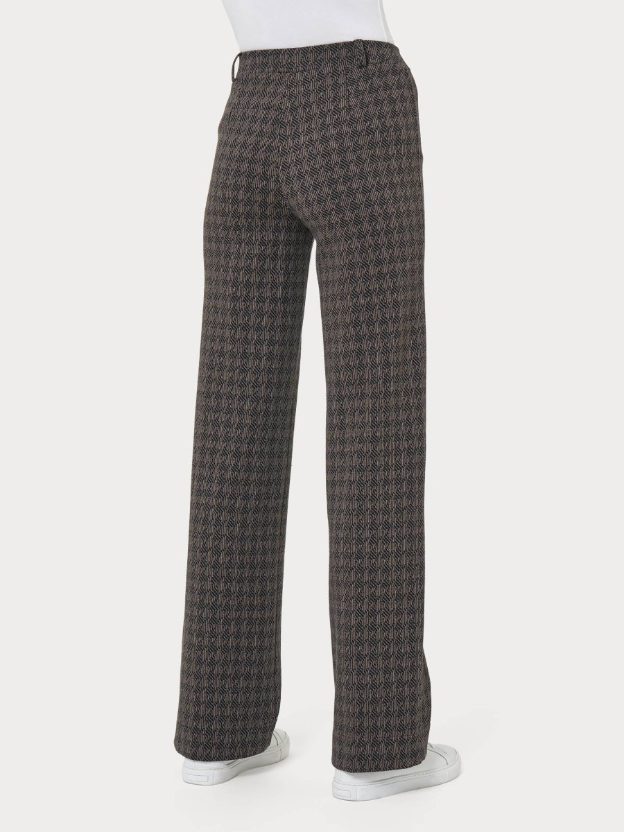 Pantalone ampio con pied de poule in Eco Jacquard - Fant. Pine Bark - immagine 3