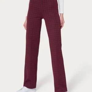 Pantalone ampio con pied de poule in Eco Jacquard - Fant. Tibetan Red