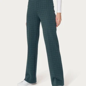 Pantalone ampio con pied de poule in Eco Jacquard - Fant. Rain Forest