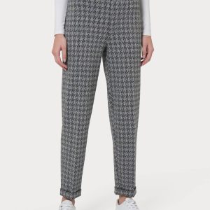 Pantalone a carota in tessuto Eco Jacquard - Fant.Nero