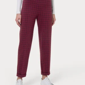 Pantalone a carota in tessuto Eco Jacquard - Fant. Tibetan Red