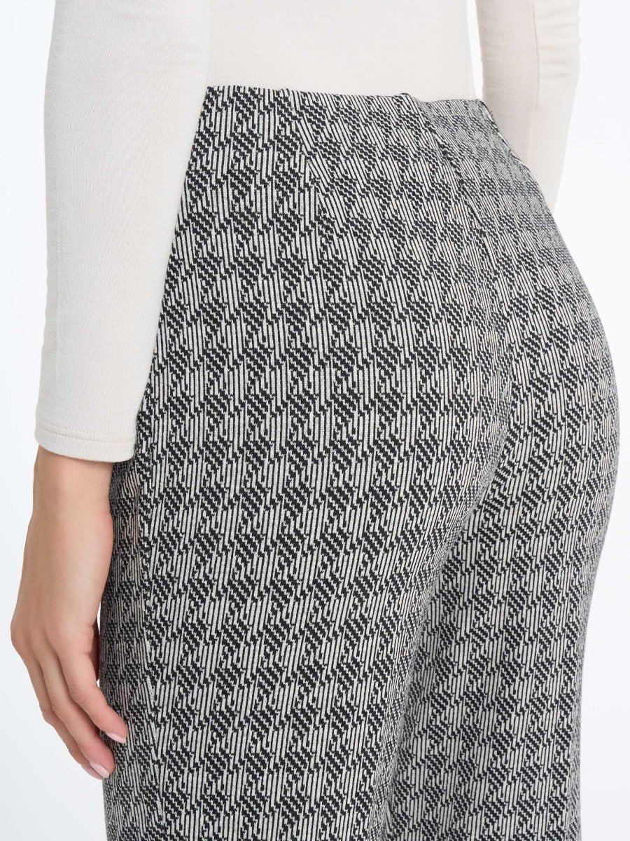 Pantalone a sigaretta con pied de poule in Eco Jacquard - Fant.Nero - immagine 4