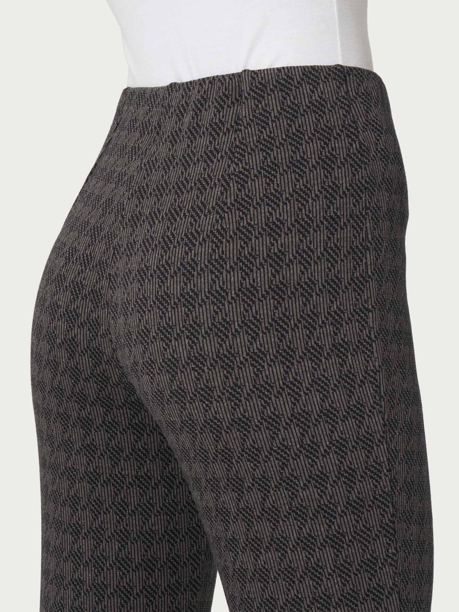 Pantalone a sigaretta con pied de poule in Eco Jacquard - FANT.PINE BARK - immagine 4
