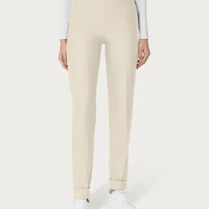 Pantalone chino con tasche in Eco Techno Fleece - Champignon