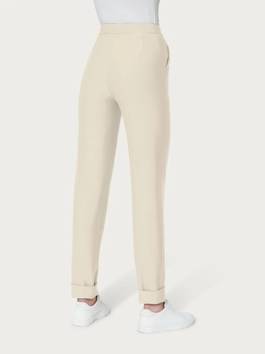 Pantalone chino con tasche in Eco Techno Fleece - Champignon - immagine 3