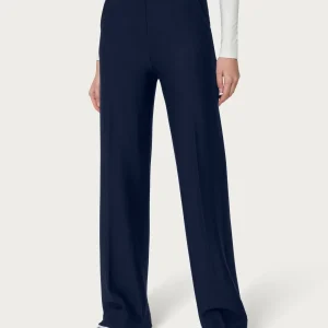 Pantalone palazzo con tasche in Eco Techno Fleece - Bleu