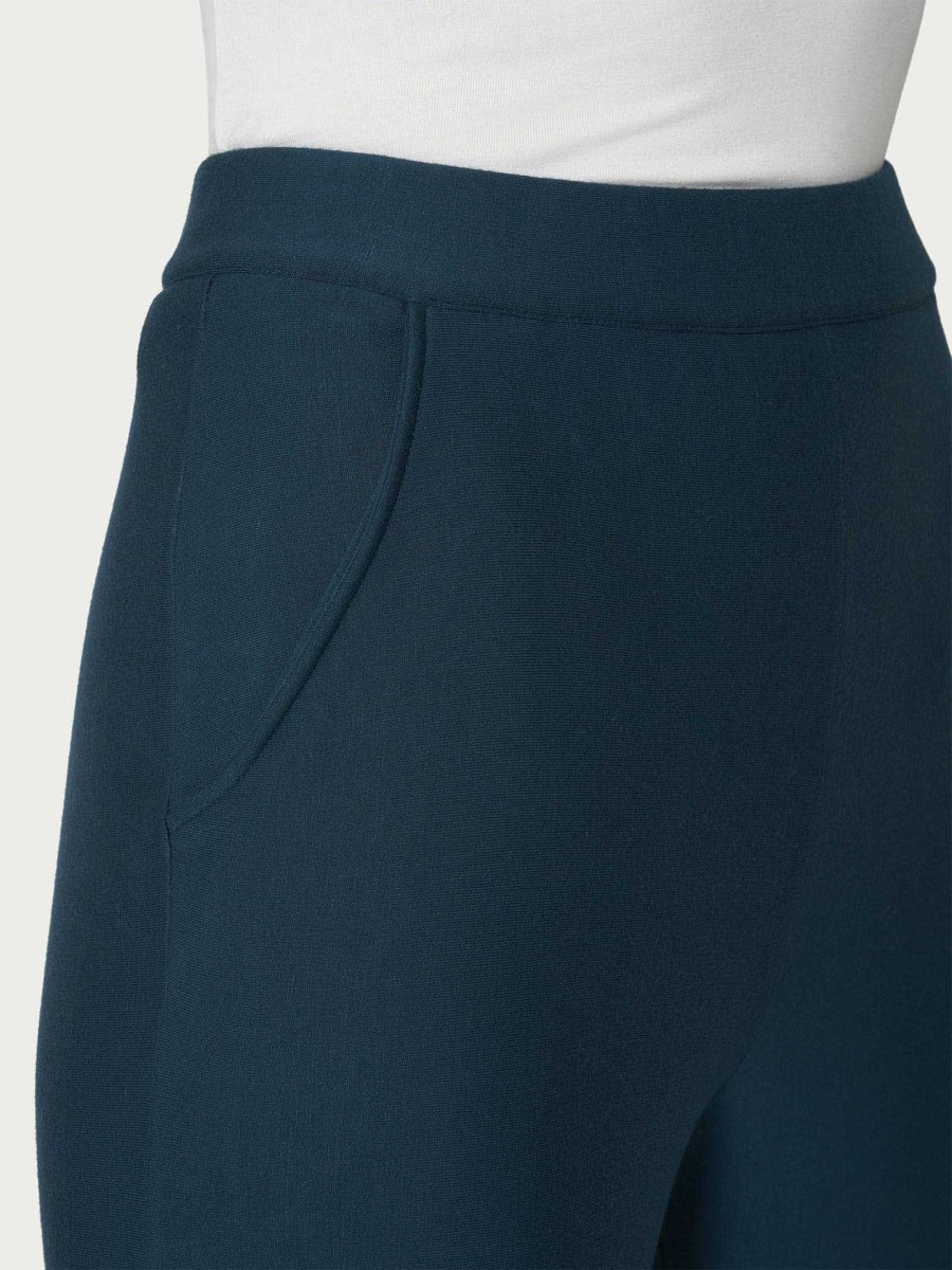 Pantalone palazzo con tasche in Eco Techno Fleece - Reflecting Pond - immagine 4