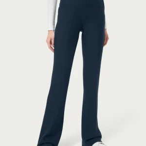 Pantalone flare con tasche in Eco Techno Fleece - Bleu