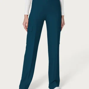 Pantalone ampio cargo con tasche in Eco Techno Fleece - Reflecting Pond