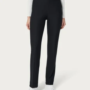 Pantalone dritto con tasche in Eco Techno Fleece - Nero