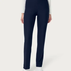 Pantalone dritto con tasche in Eco Techno Fleece - Bleu