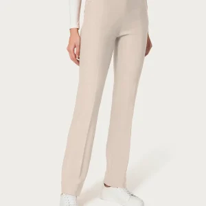 Pantalone dritto con tasche in Eco Techno Fleece - Champignon