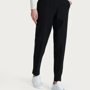 Pantalone a carota con tasche in tessuto Compact - Nero