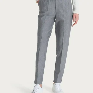 Pantalone a carota con tasche in tessuto Compact - Grigio Mel.
