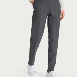 Pantalone a carota con tasche in tessuto Compact - Ardesia Mel.