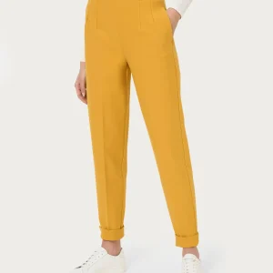 Pantalone a carota con tasche in tessuto Compact - Golden Spice