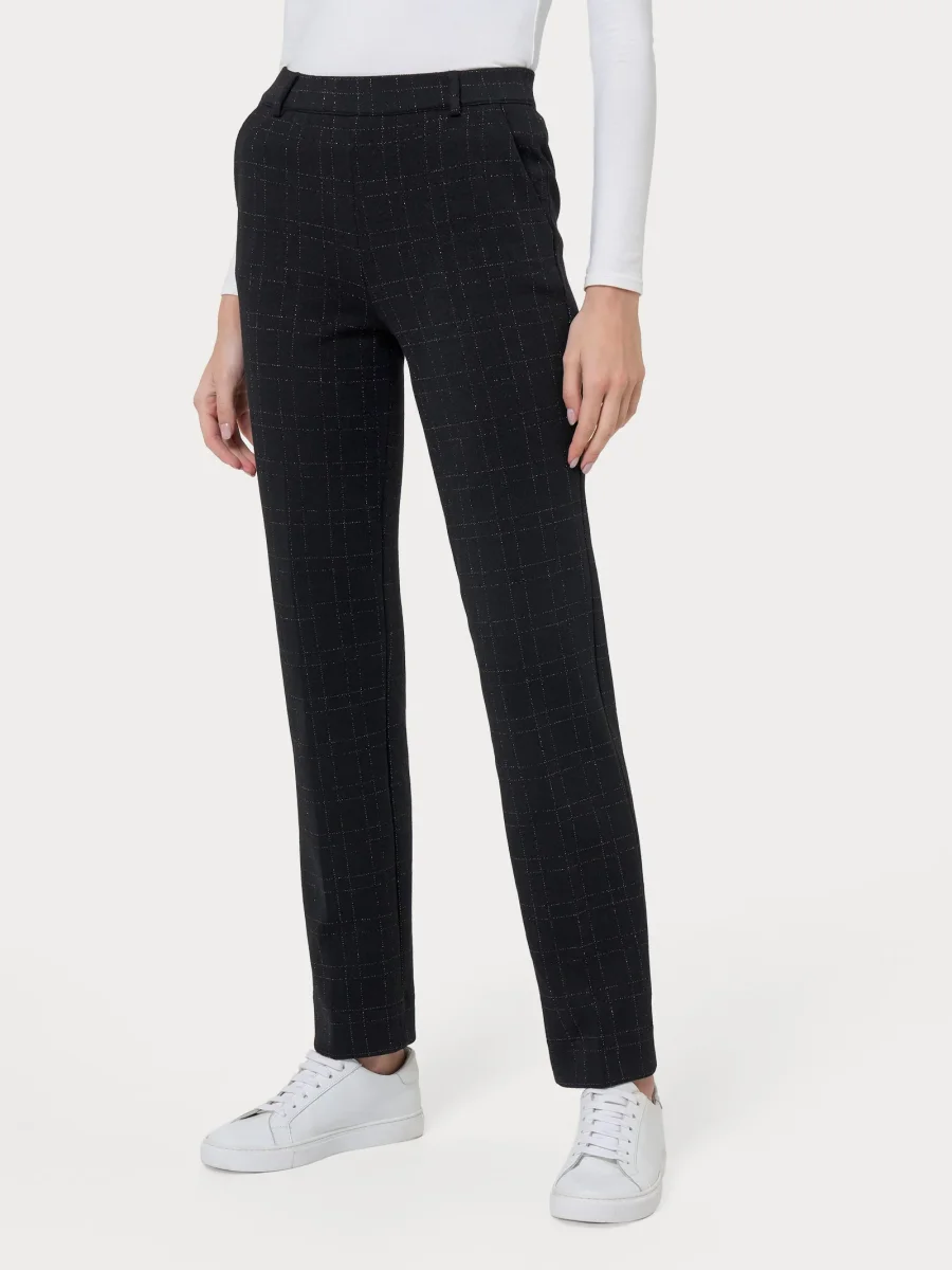 Pantalone dritto con tasche in tessuto Eco Jacquard - Fant.Nero - immagine 2