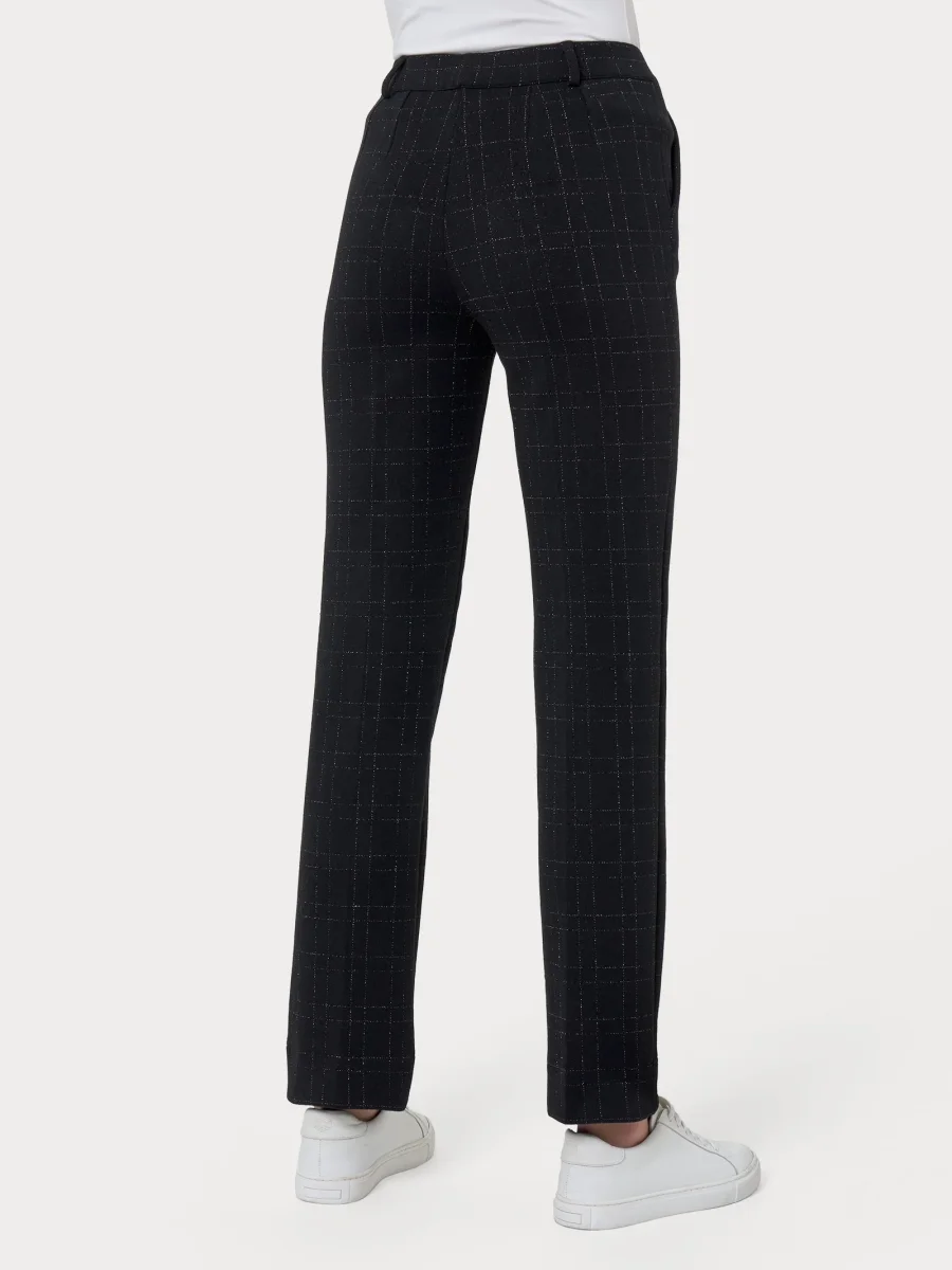 Pantalone dritto con tasche in tessuto Eco Jacquard - Fant.Nero - immagine 3