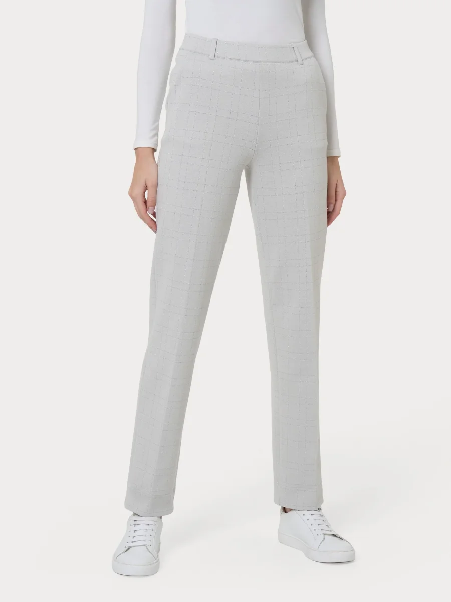 Pantalone dritto con tasche in tessuto Eco Jacquard - Fant.Champignon - immagine 2