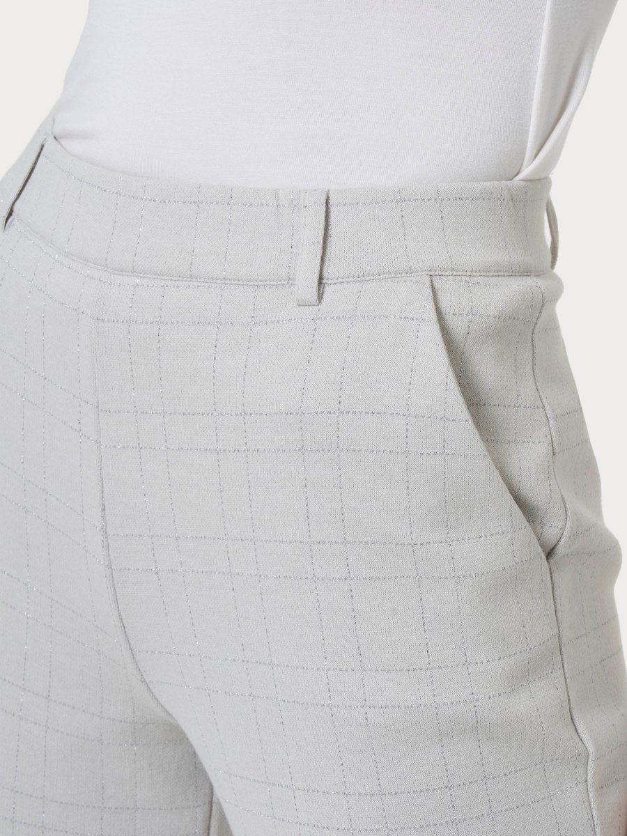 Pantalone dritto con tasche in tessuto Eco Jacquard - Fant.Champignon - immagine 4