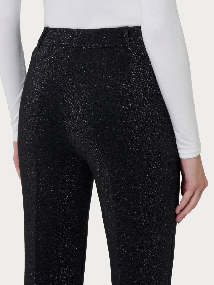 Pantalone dritto con tasche in tessuto Eco Jacquard - Fant.Nero - immagine 4