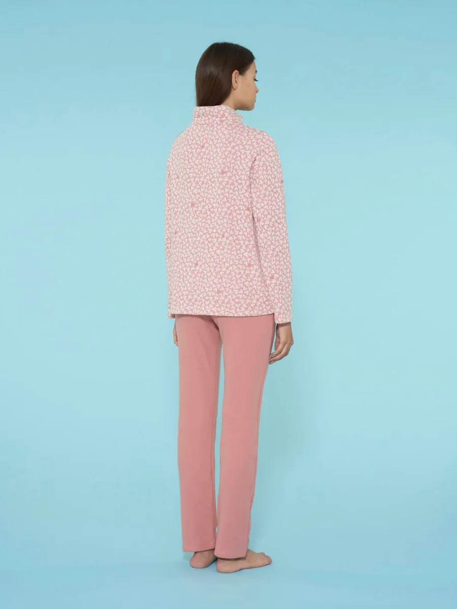 Pigiama a serafino a collo alto in Cotton Eco Pile - Fant.Pesco - immagine 3