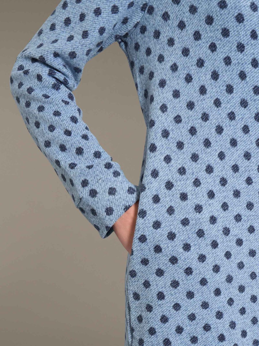Vestaglia aperta con collo alto a pois in Cotton Eco Pile - Fant.Delave' Mel. - immagine 4
