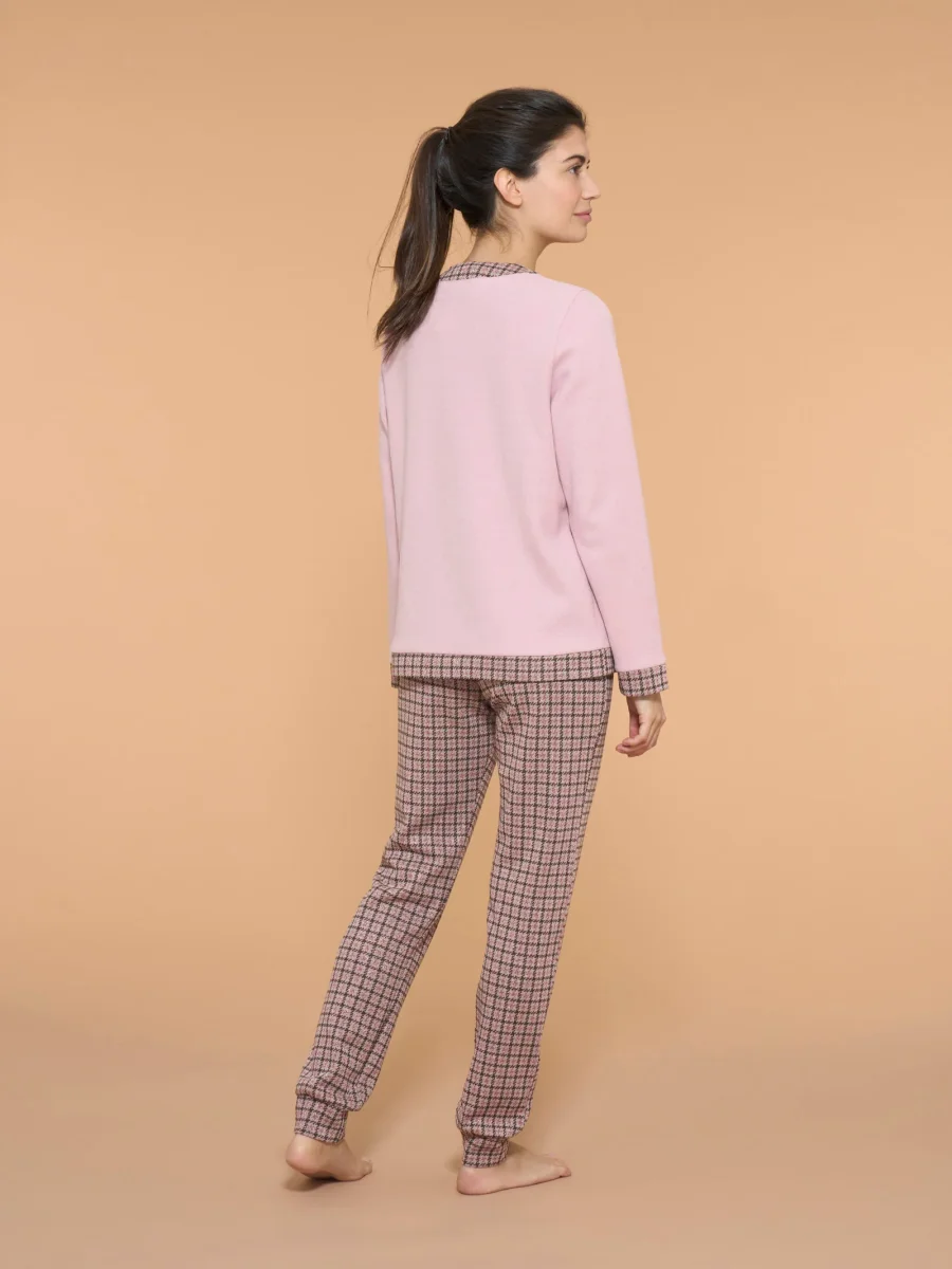 Pigiama serafino con pied de poule in Cotton Eco Pile e Lurex - Fant. Gloss - immagine 3