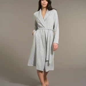 Vestaglia lunga floreale in Cotton Eco Pile e Lurex - Fant.Vapore Mel.