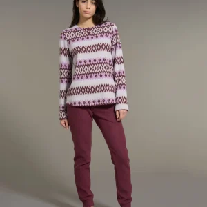 Pigiama a serafino con fantasia norvegese in Cotton Eco Pile - Fant.Viola