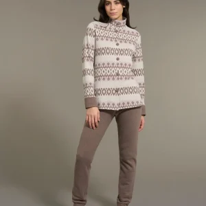 Pigiama aperto con collo alto in Cotton Eco Pile - Fant.Cammello