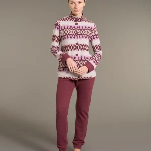 Pigiama aperto con collo alto in Cotton Eco Pile - Fant.Viola