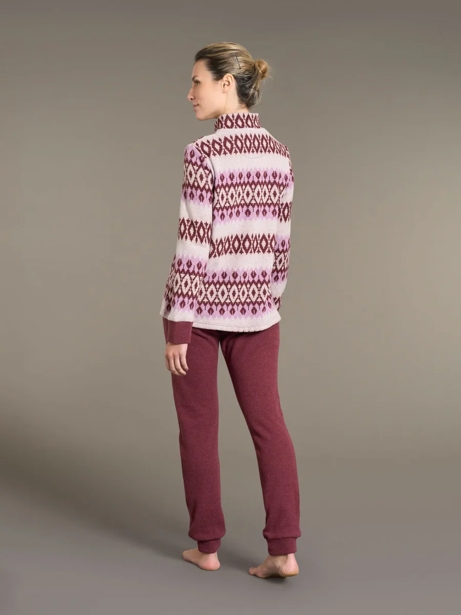 Pigiama aperto con collo alto in Cotton Eco Pile - Fant.Viola - immagine 3