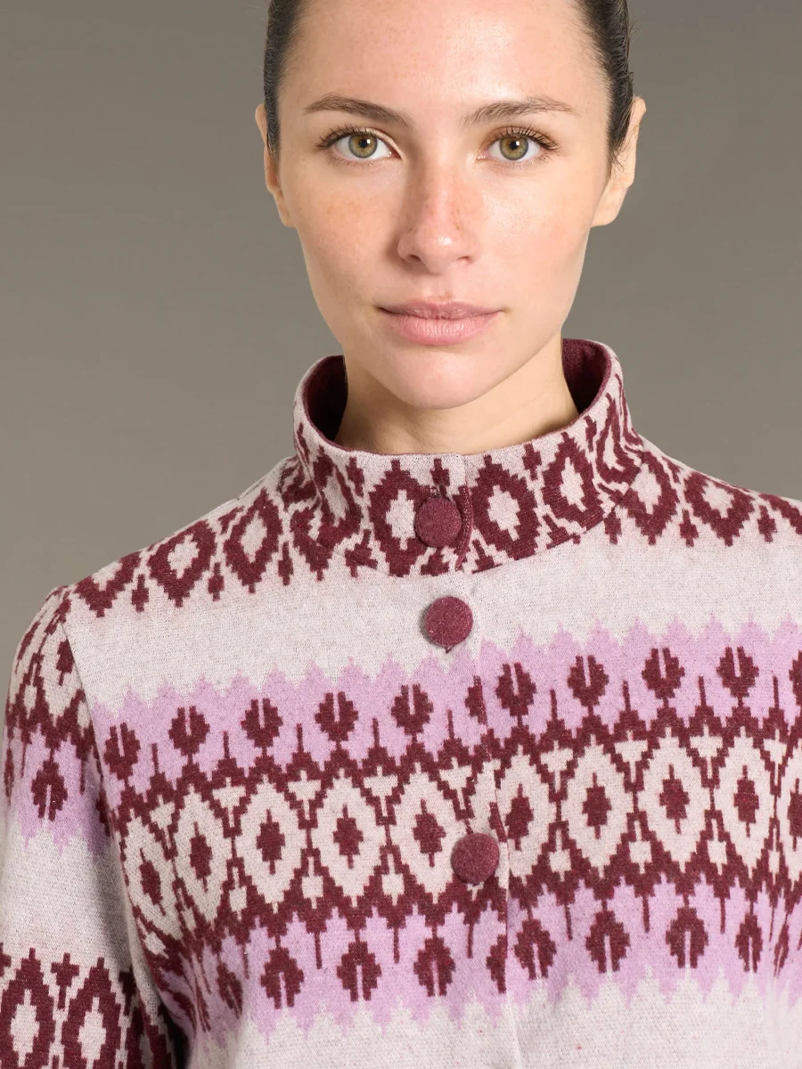 Pigiama aperto con collo alto in Cotton Eco Pile - Fant.Viola - immagine 4