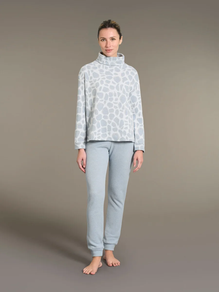 Pigiama a ciambella con fantasia animalier in cotton eco pile - Fant.Nebbia - immagine 2