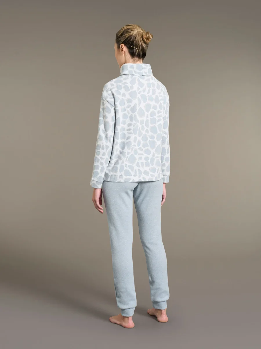 Pigiama a ciambella con fantasia animalier in cotton eco pile - Fant.Nebbia - immagine 3