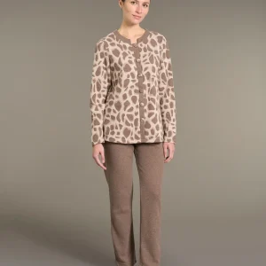 Pigiama aperto con fantasia animalier in cotton eco pile - Fant.Caffe'