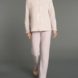 Pigiama aperto con fantasia floreale in cotton eco pile - Fant.Mirtillo