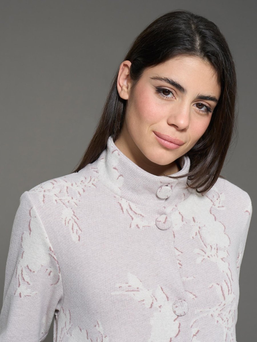 Vestaglia lunga aperta floreale in cotton eco pile - Fant.Mirtillo - immagine 4