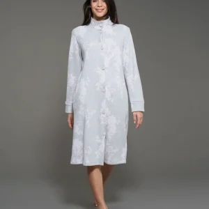 Vestaglia lunga aperta floreale in cotton eco pile  - Fant.Vapore Mel.