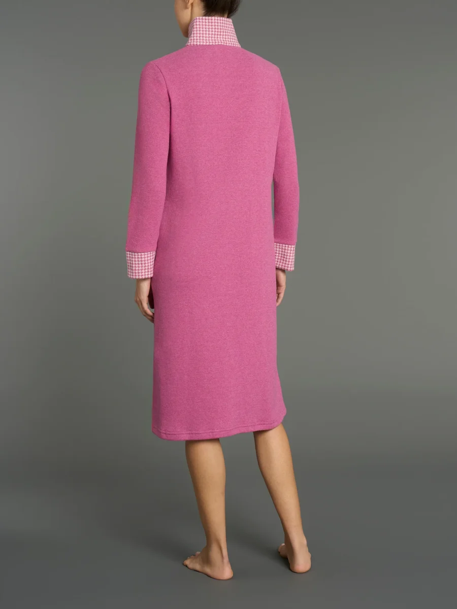 Vestaglia lunga e aperta in Cotton Eco Pile - Fant.Vinaccia - immagine 3