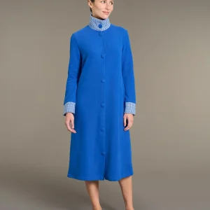 Vestaglia lunga e aperta in Cotton Eco Pile - Fant.Bluette