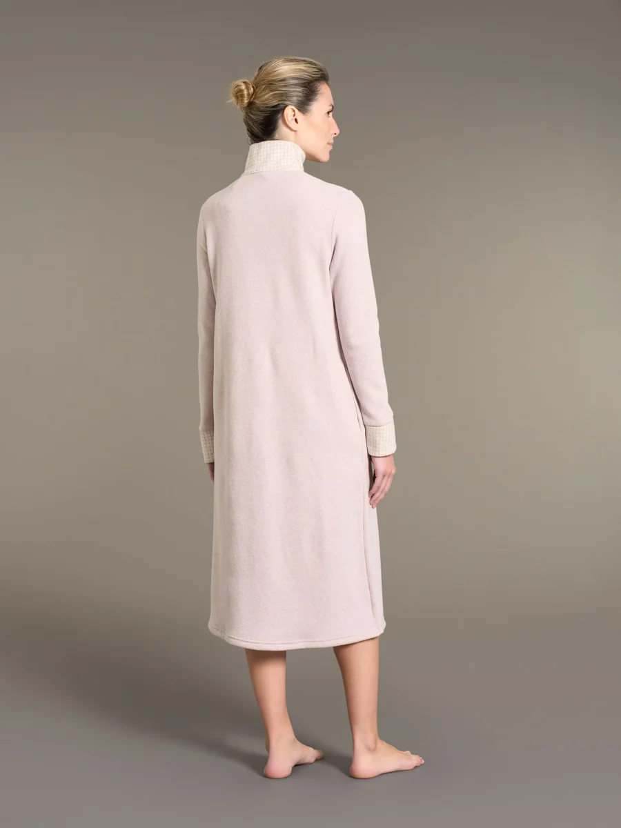 Vestaglia lunga e aperta in Cotton Eco Pile - Fant.Mirtillo - immagine 3