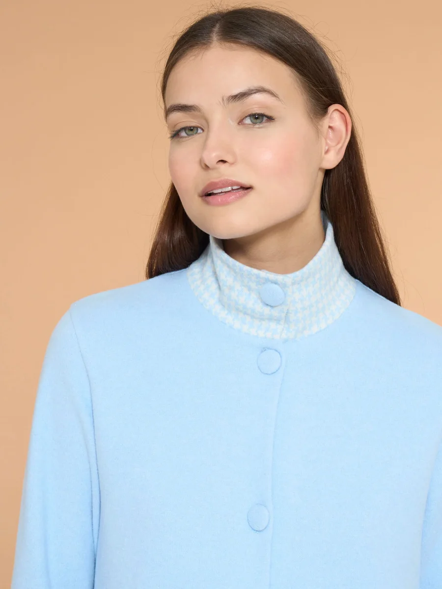 Vestaglia lunga e aperta in Cotton Eco Pile - Fant. Sky Blue - immagine 4