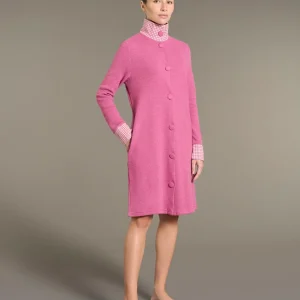 Giacca da camera lunga e aperta in cotton eco pile  - Fant.Vinaccia